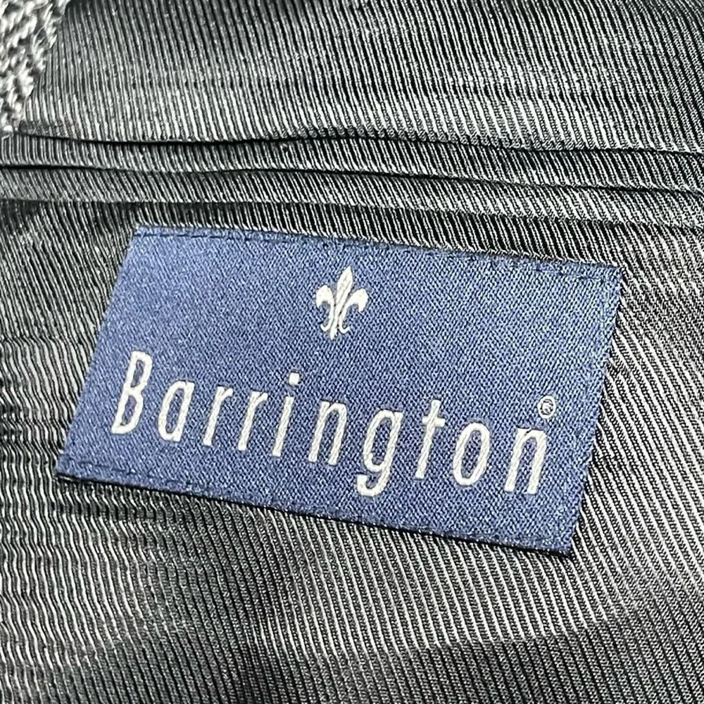 Vintage Barrington Mens 42R Gray Black Tweed Herringbone Flecked Wool Sport Coat
